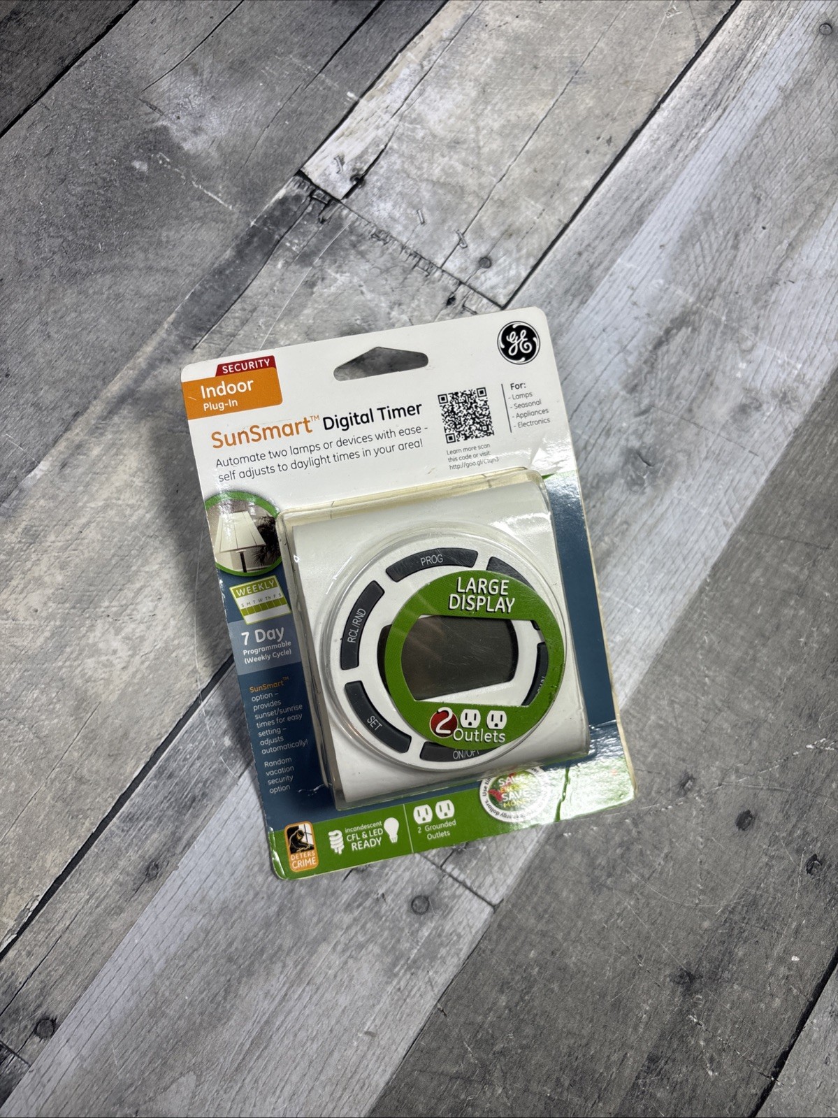 GE General Electric SunSmart Digital Timer NIB New Indoor Plug In Energy Saver