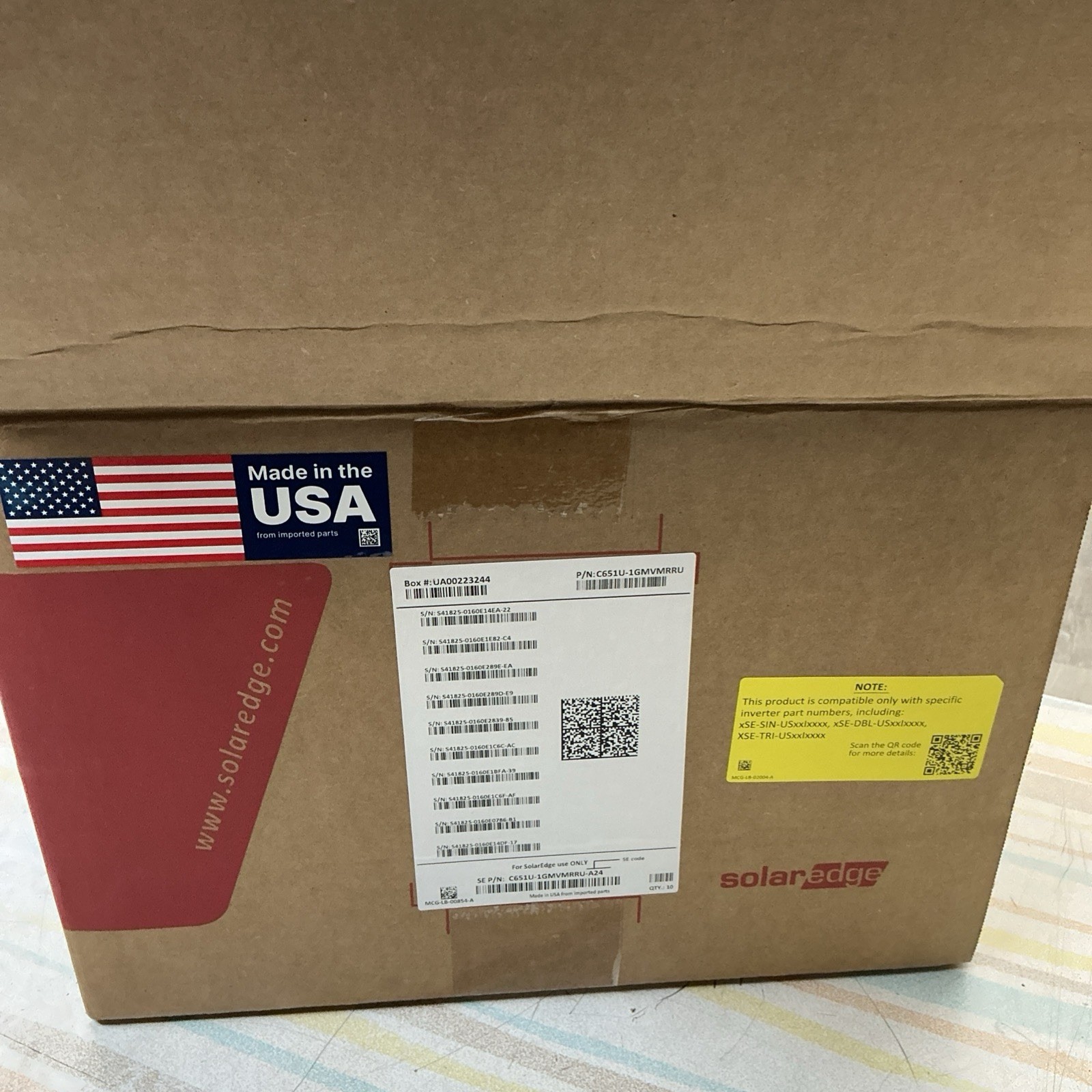 Lot of 10 SolarEdge C651U-1GMVMRRU 650W Commercial Power Optimizers w/ MC4
