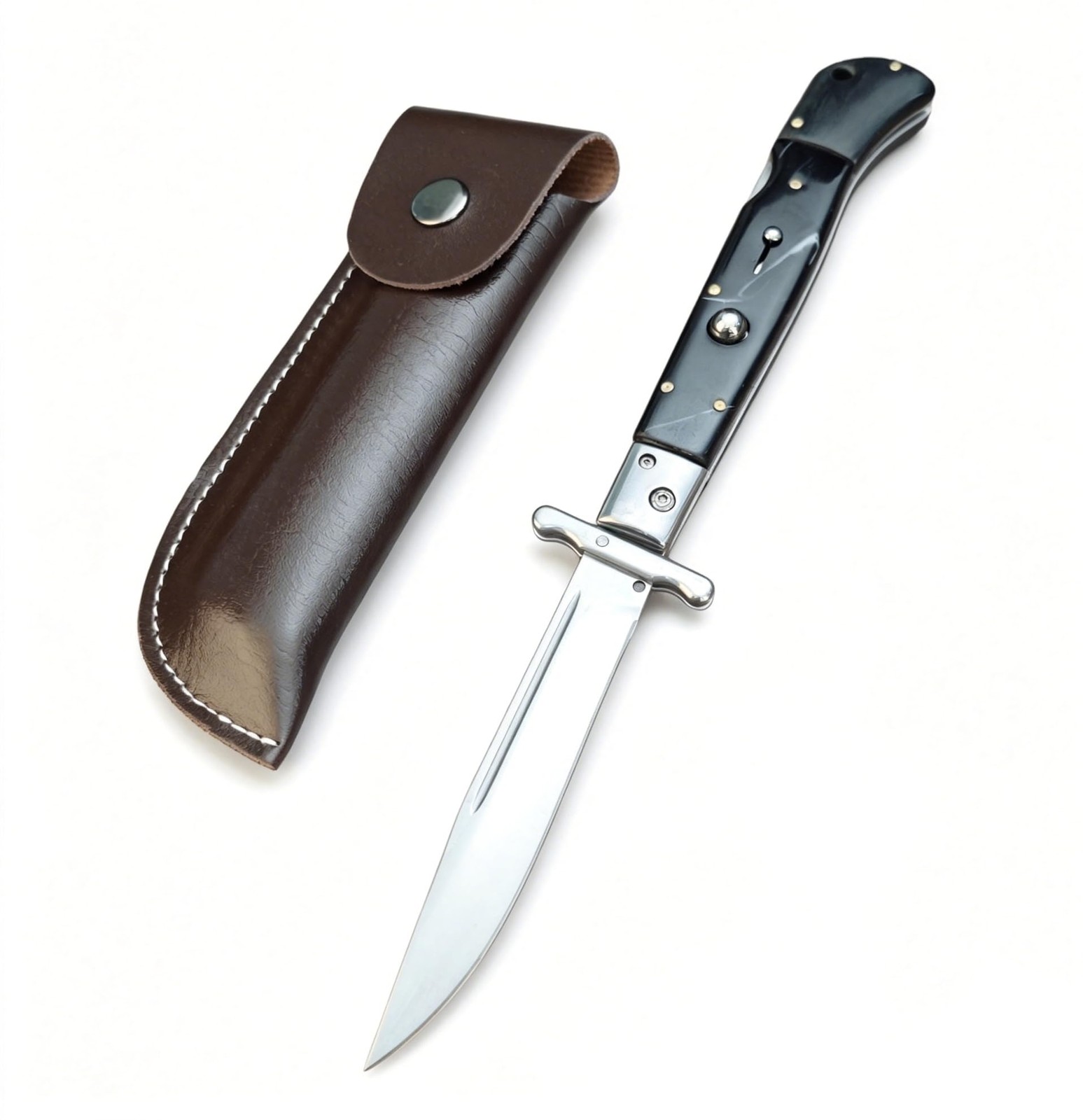 HUAAO Classic Pocket Folding Knife, 4.92″ Polished Stainless Steel Blade, Vintag
