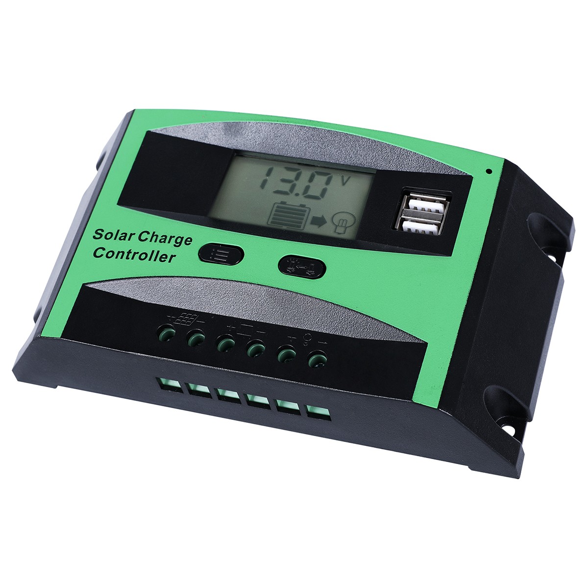 30A Solar Panel Battery Charge Controller 12V/24V LCD Regulator Auto Dual USB US