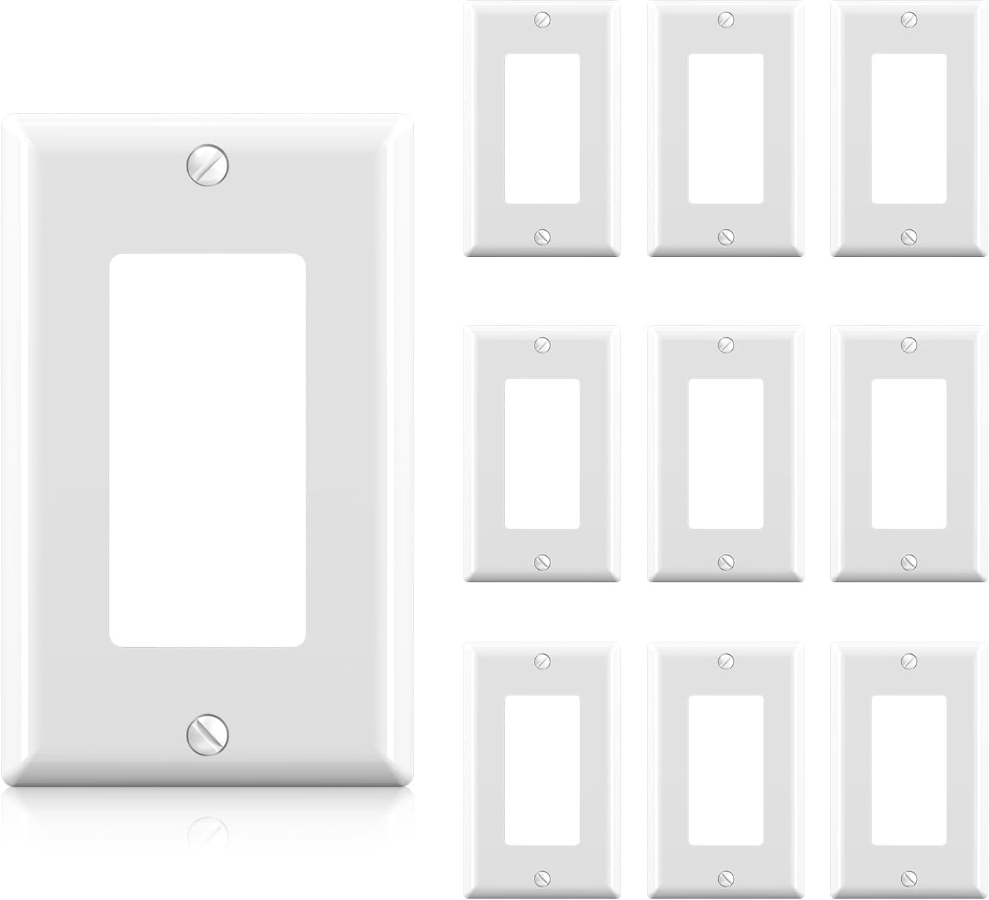 AIDA 1-Gang Standard Light Switch Cover Plate, Decorative Outlet Covers, Glossy