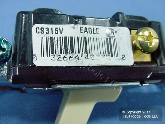 Eagle CS315V Ivory Electric Commercial Toggle Wall Light Switch 3-Way 15A Bulk
