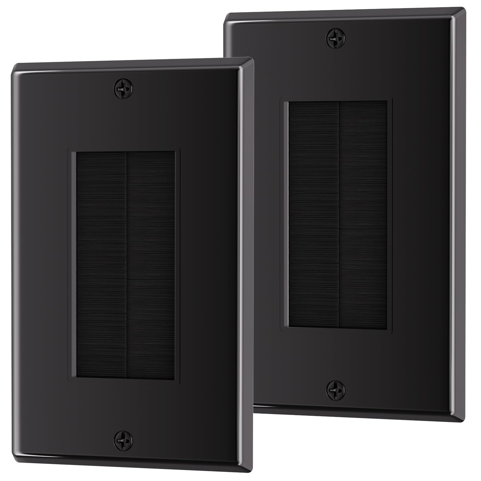 LEENUE Brush Wall Plate, Single Gang 2.76 x 0.3 x 4.49 inches, Black