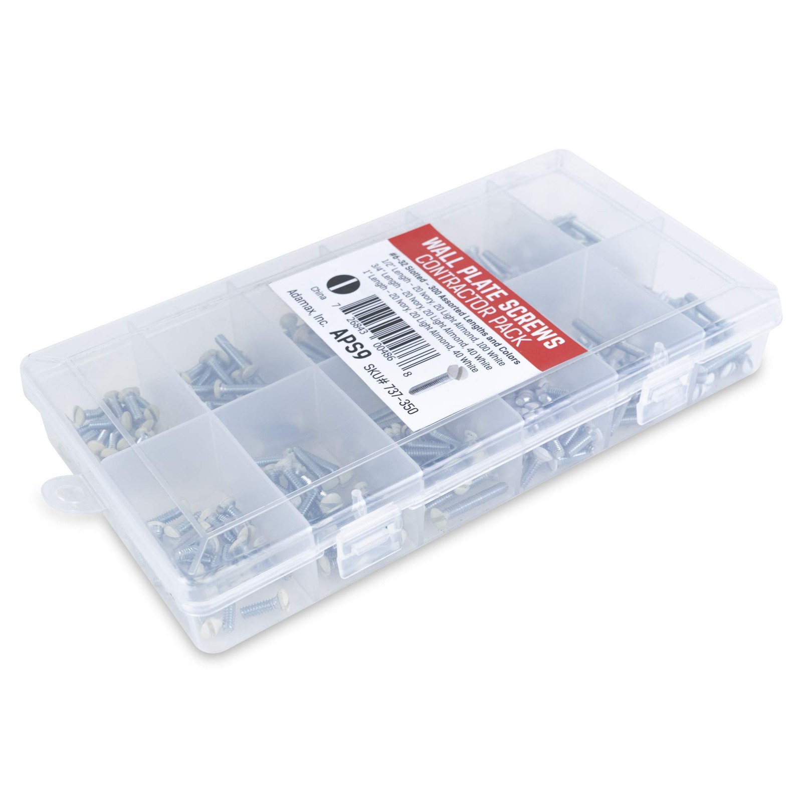 APS-9 6/32 Inch Slotted Wall Plate Screws Assorted Colors Hardware Fastener