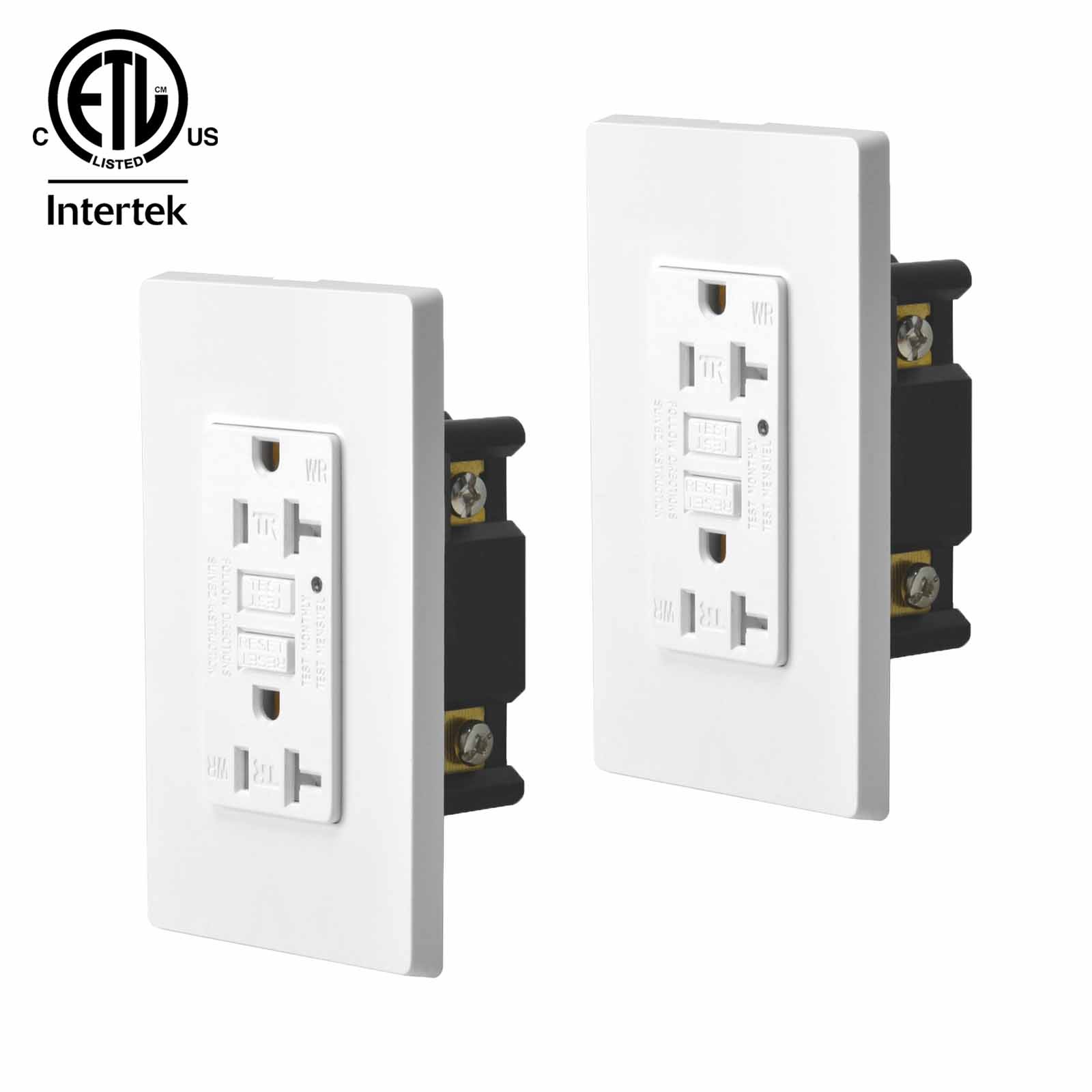 2 PK 20 Amp GFCI Wall Outlet Receptacle Tamper Resistant Duplex w/ LED Indicator