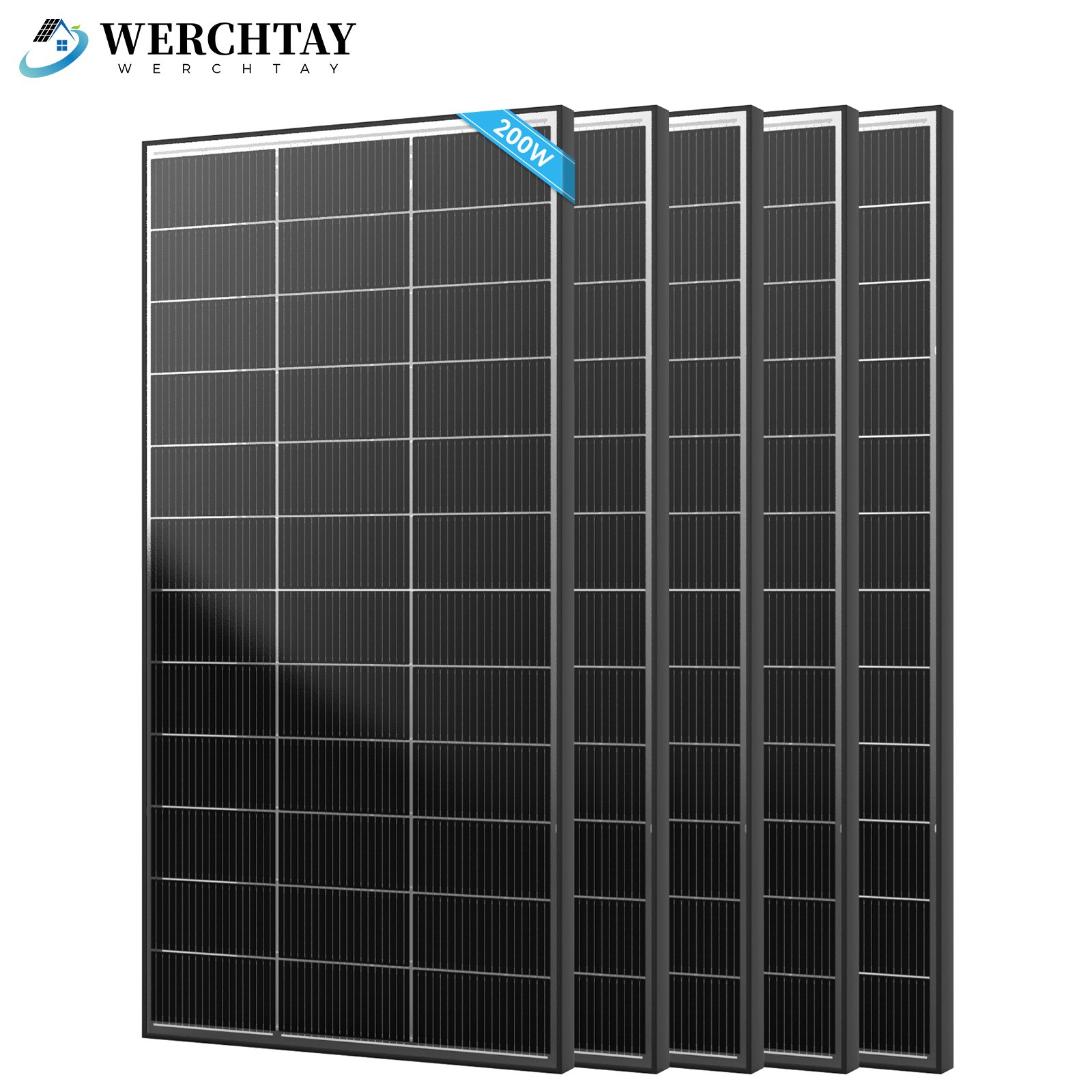 200W 400W 600W 1000Watt Solar Panel Bifacial 12V Mono Battery Home PV Power Boat
