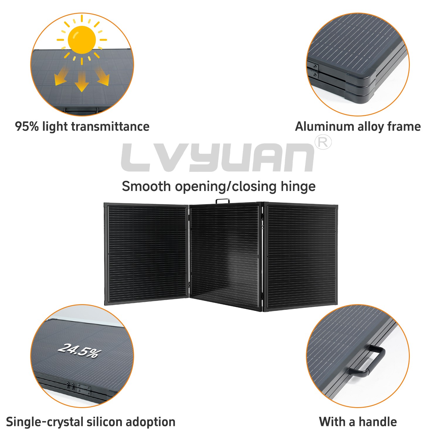300W Foldable Solar Panel 4-in-1 Adapter XT60 DC for Portable Power Station RV