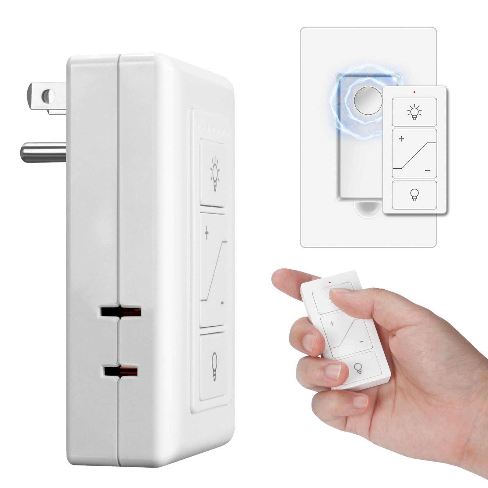 Plug-in Dimmer, Wireless Dimmer Plug with Remote, 2.4GHz Dual Outlets Switch …