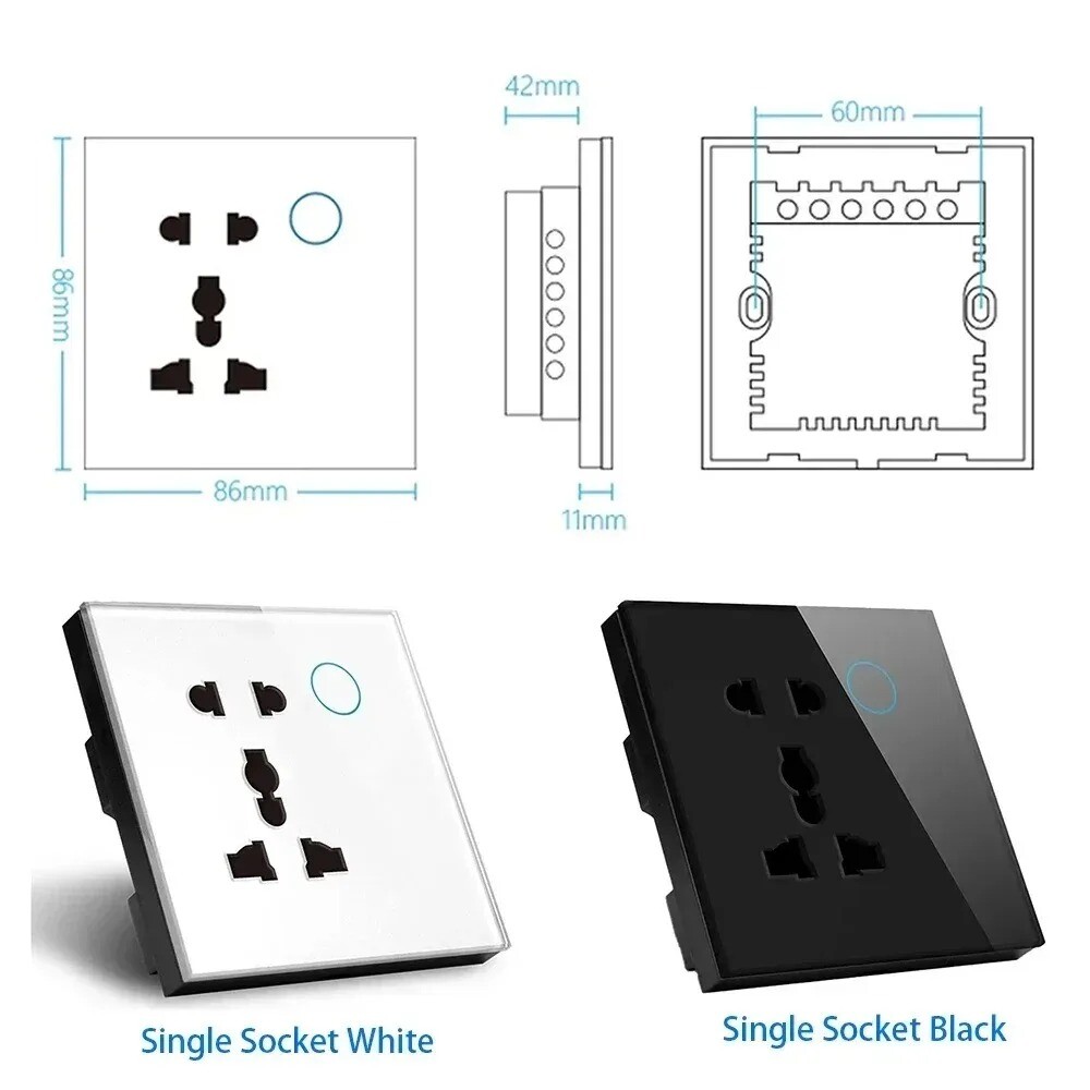 New Tuya Wifi Smart Life USB Type C Wall Socket Universal Electrical Plug Outlet