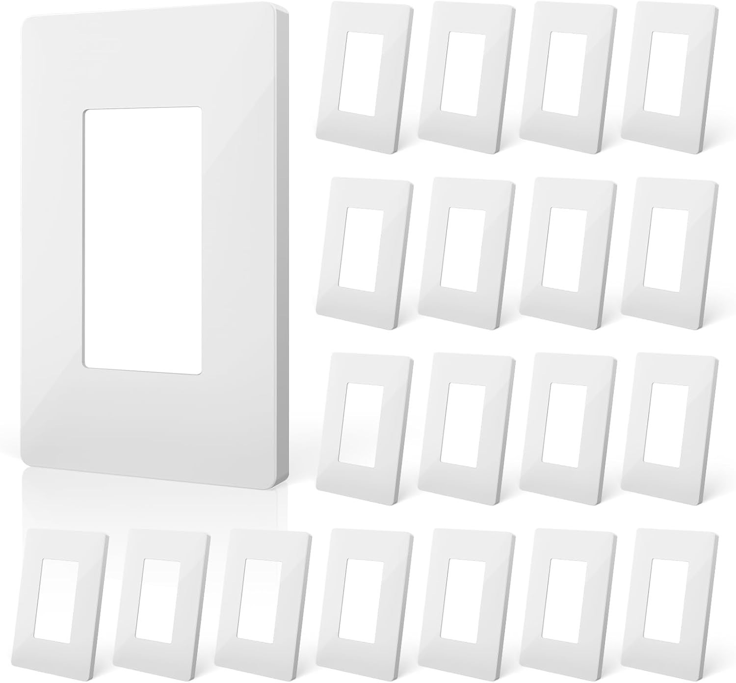 19PK 1 Gang Screwless Decorative Wall Plate USWP6 Gloss Snow White 4.69” x 2.91″