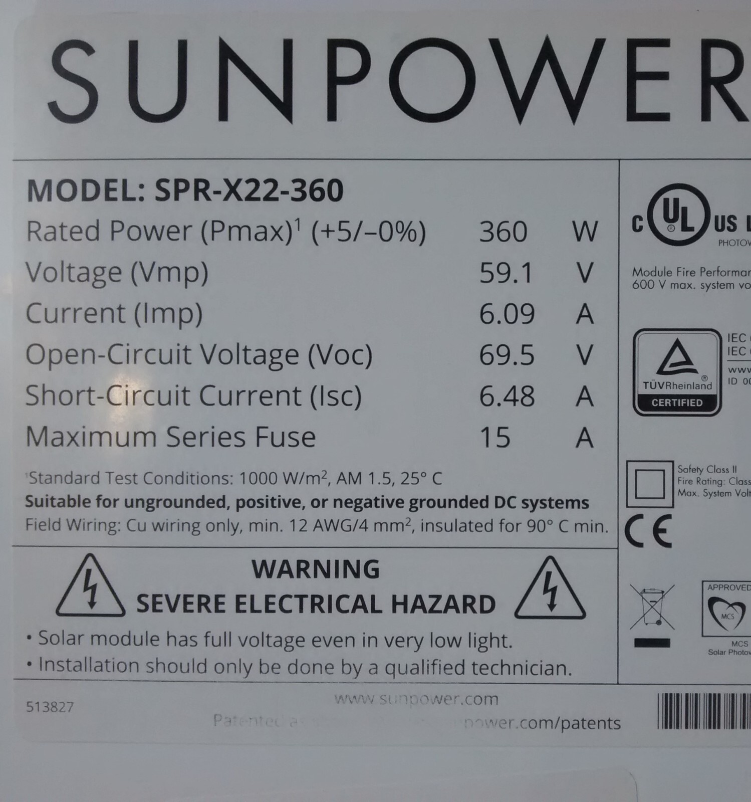 SunPower Solar Panels Modules 240-360 watts Tucson Arizona, 22.7