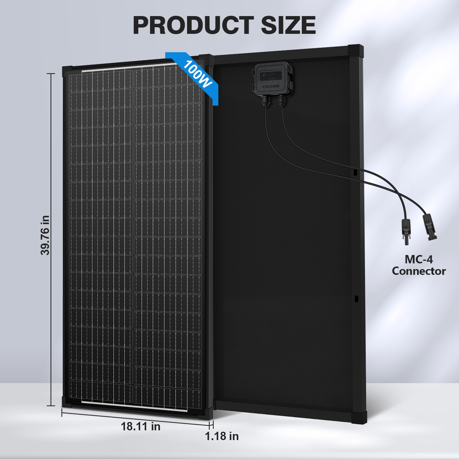 12V 100W Watt Monocrystalline Solar Panel RV Camping Home Off Grid Caravan Boat