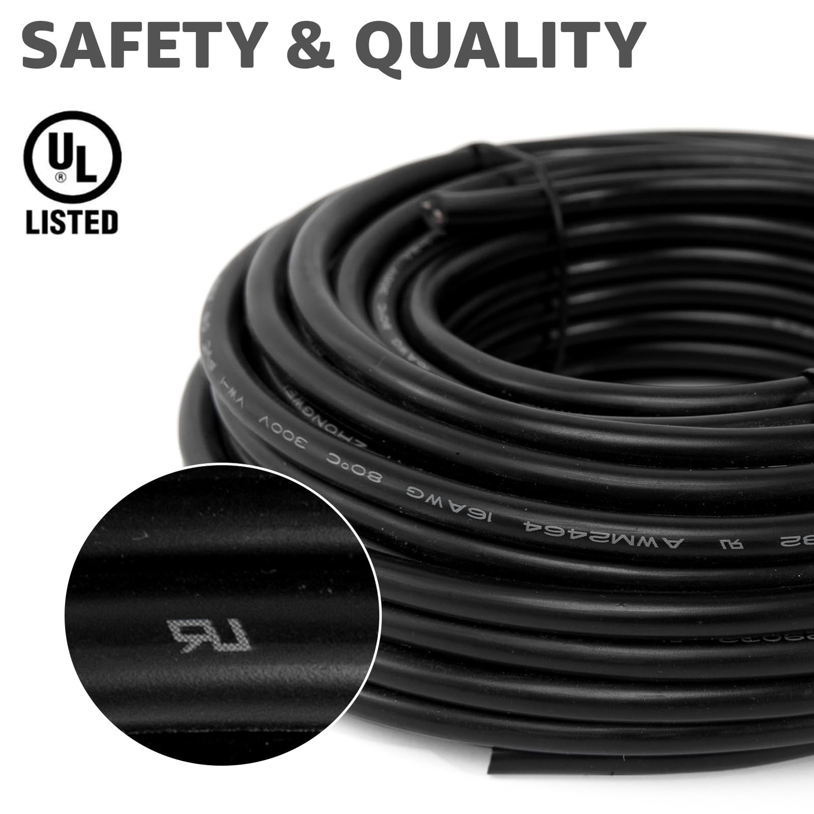 18 Gauge 2 Conductor Electrical Wire, 30FT 18AWG Stranded PVC Cord Tinned Copper
