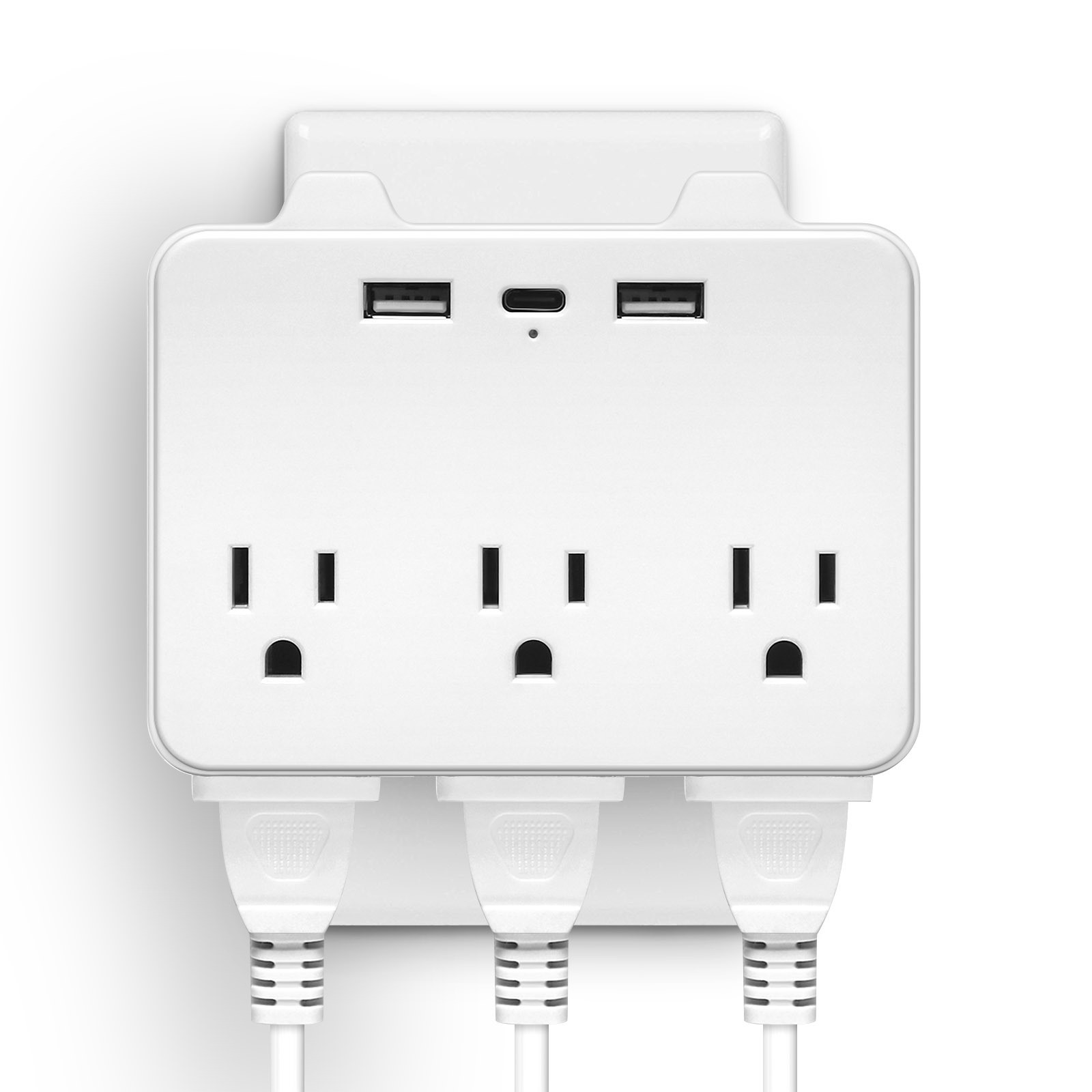 6 Outlet Extender Surge Protector With USB Type C Charger Port Wall Adapter Tap