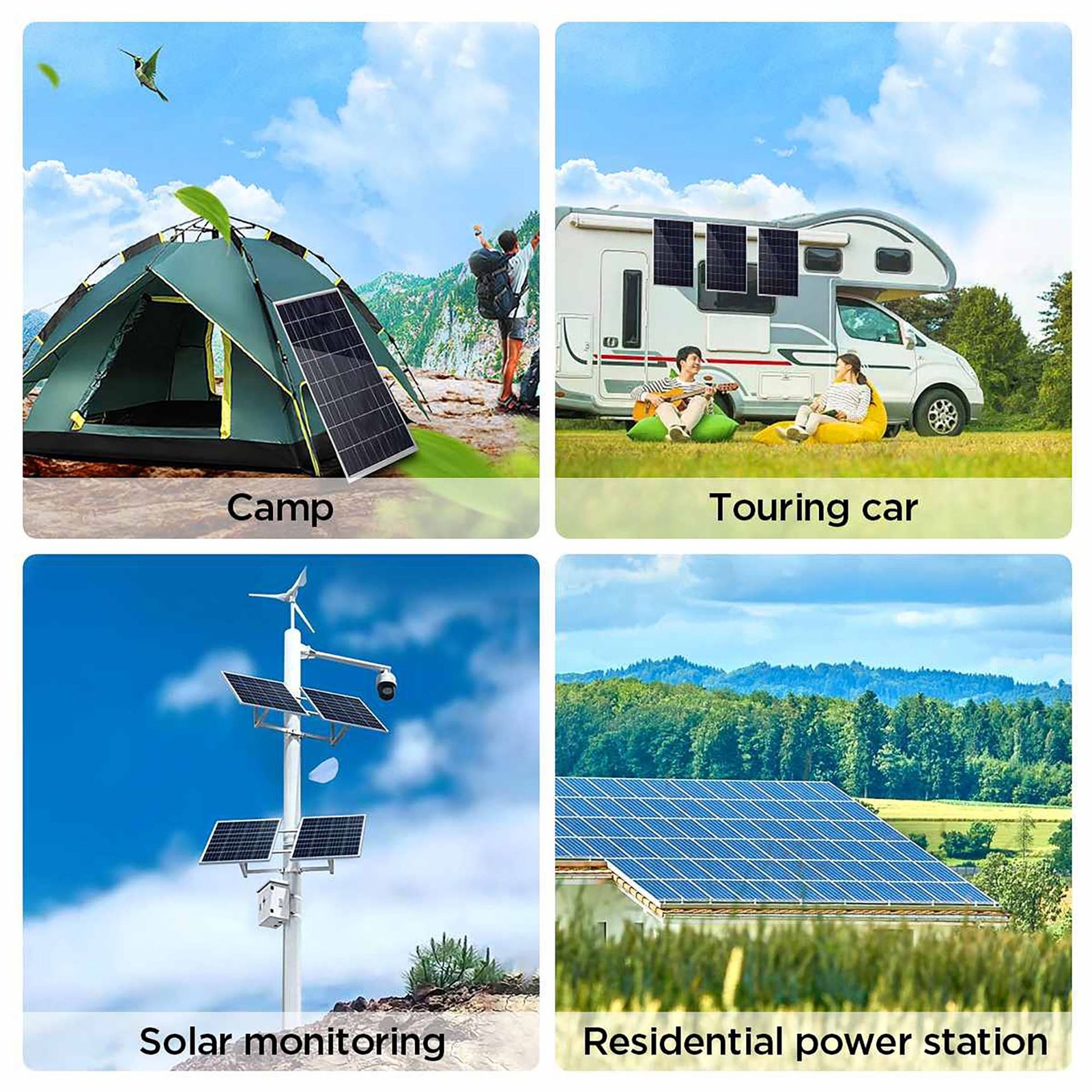 60W Solar Panel Battery Maintainer Car RV Charger 12V Tender Trickle Waterproof