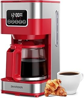 SHARDOR 10-Cup Programmable Coffee Maker, Regular & Strong Brew Drip Coffee Mach