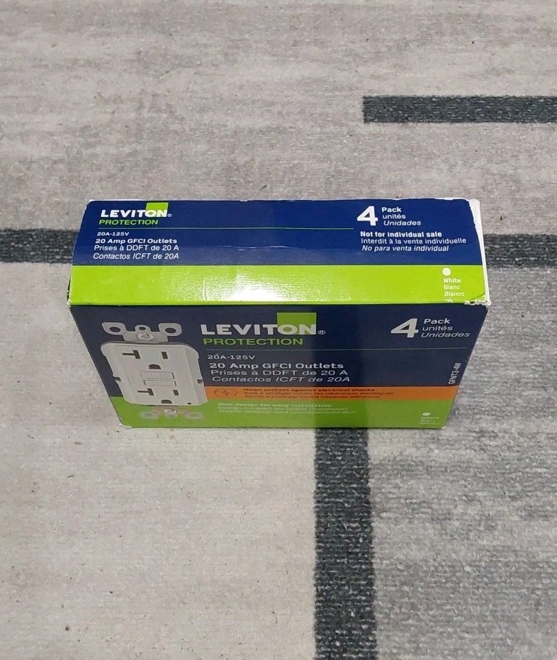 Leviton (M32-GFNT2-4W) GFCI Outlet- 4 Pack. NEW F3