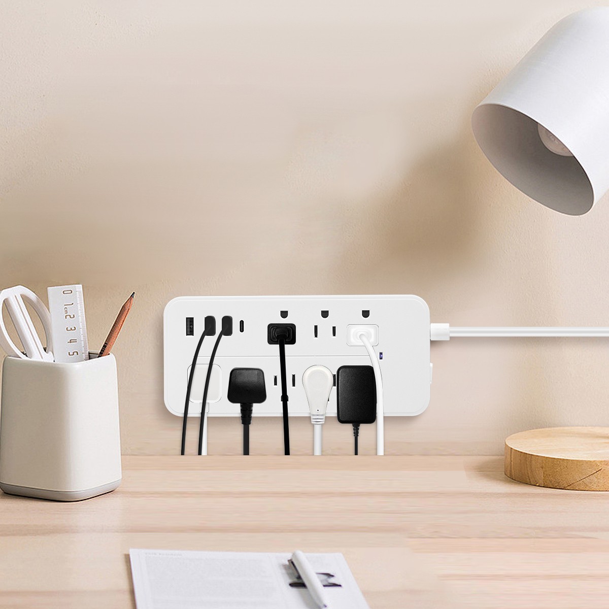 Lot Wall Mountable USB Surge Protector Power Strip with USB Ports 8 Outlet Plugs