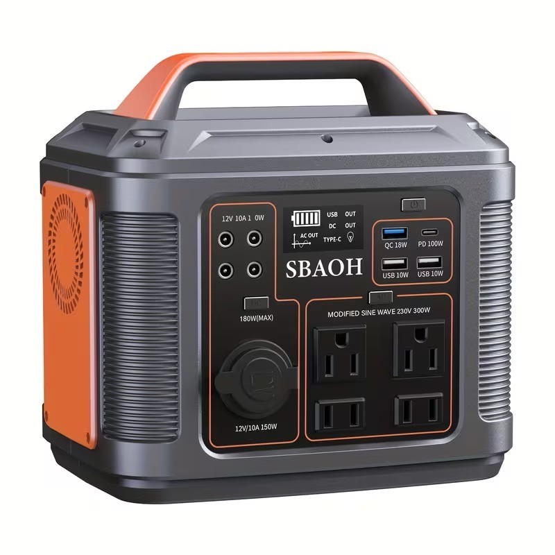 300W Portable Solar Power Generator Station Battery Charger Bank Camping