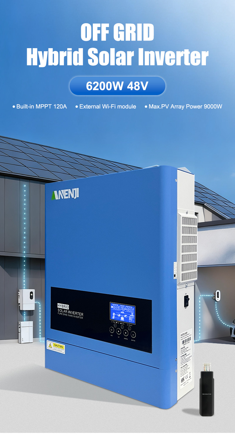 6.2KW 48V Solar Inverter Hybrid WIFI+16KWh 51.2V 314Ah LiFePO4 Lithium Battery
