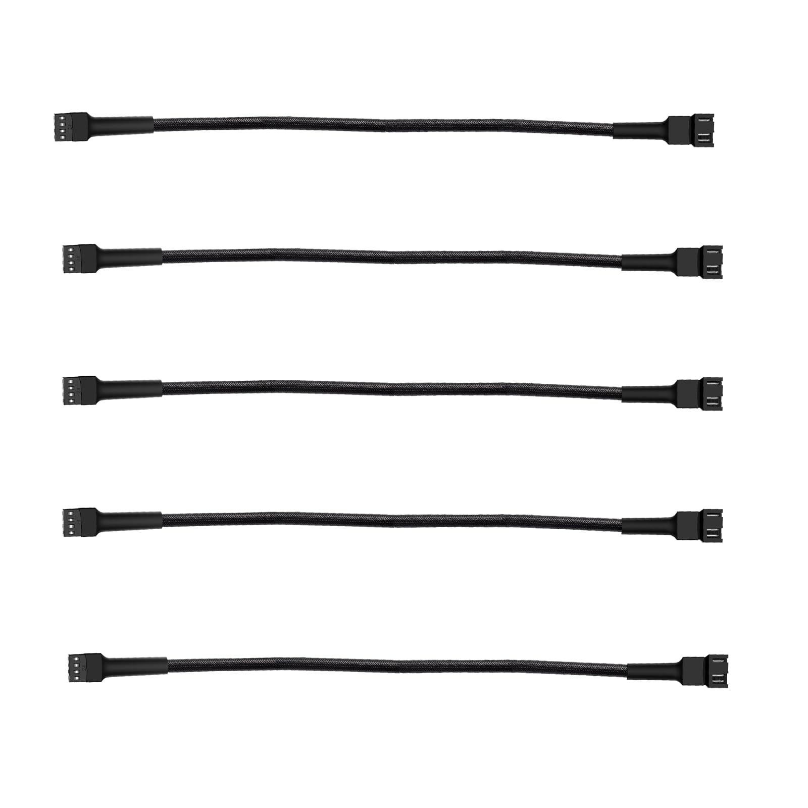 , 3 Pin / 4-Pin pc Fan Extension Cable(12″ 30cm, Black) (pwm Fan Extension Ca…