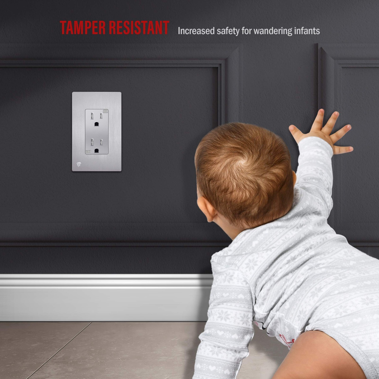 20 Pack 15A Electrical Wall Outlets with Screwless Plates, Tamper Resistant, UL