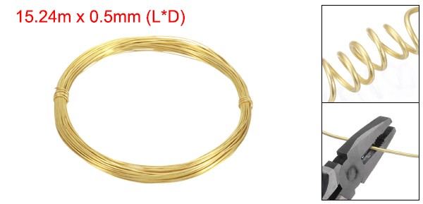 24 Gauge Brass Round Wire 50ft Craft Tarnish Resistant Beading Wire