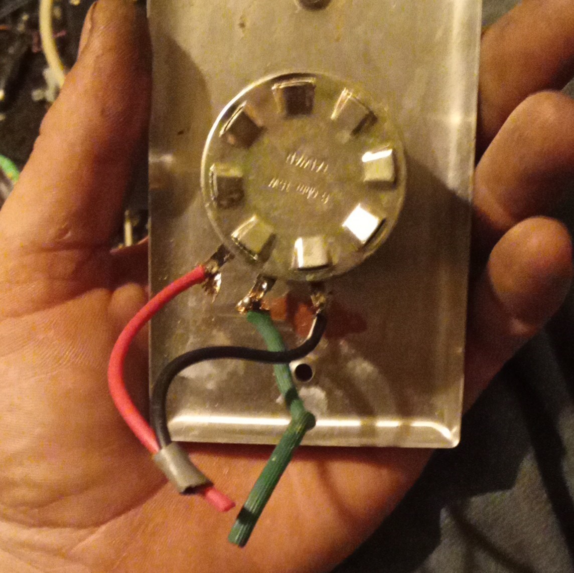 Rotary Knob Dimmer Switch Stainless Steel Wall Plate Hardwired 110V 15A
