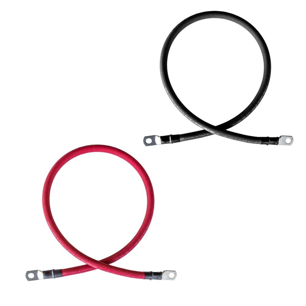 2/0 AWG Gauge Battery Inverter Cables for Solar RV Boat 7 feet 3/8″ Cable Lugs