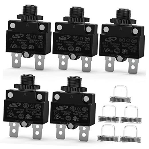 5PCS Thermal Circuit Breaker 5A 10A 15A 20A 30A 125/250V 5/10/15/20/30Amp-5Pcs