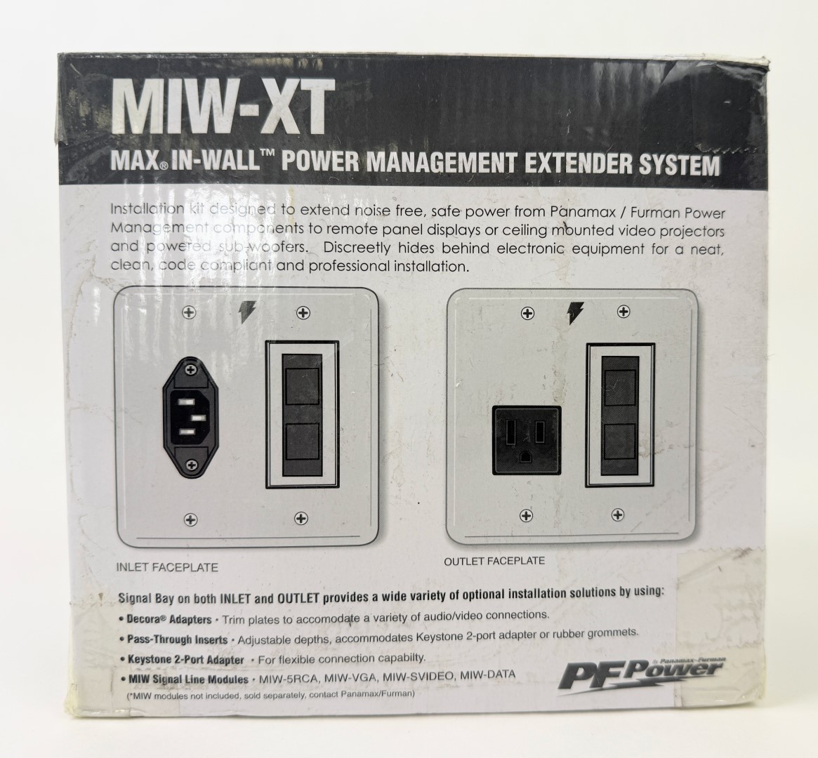 Panamax Max In-Wall Power & Signal Bay 15A Extension System Kit – Silver