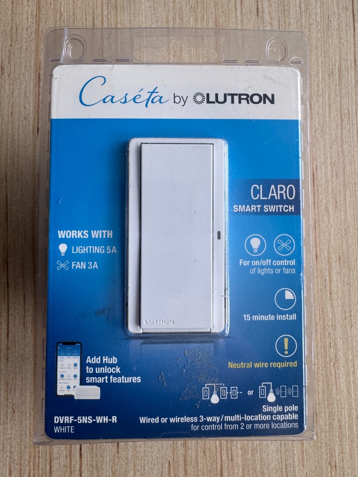 Lutron Caseta Claro Smart Switch – White
