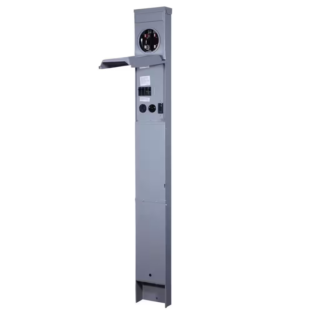 100A Metered RV Earth Burial Pedestal 5-Spaces with 50/30 Amp RV Receptacles and