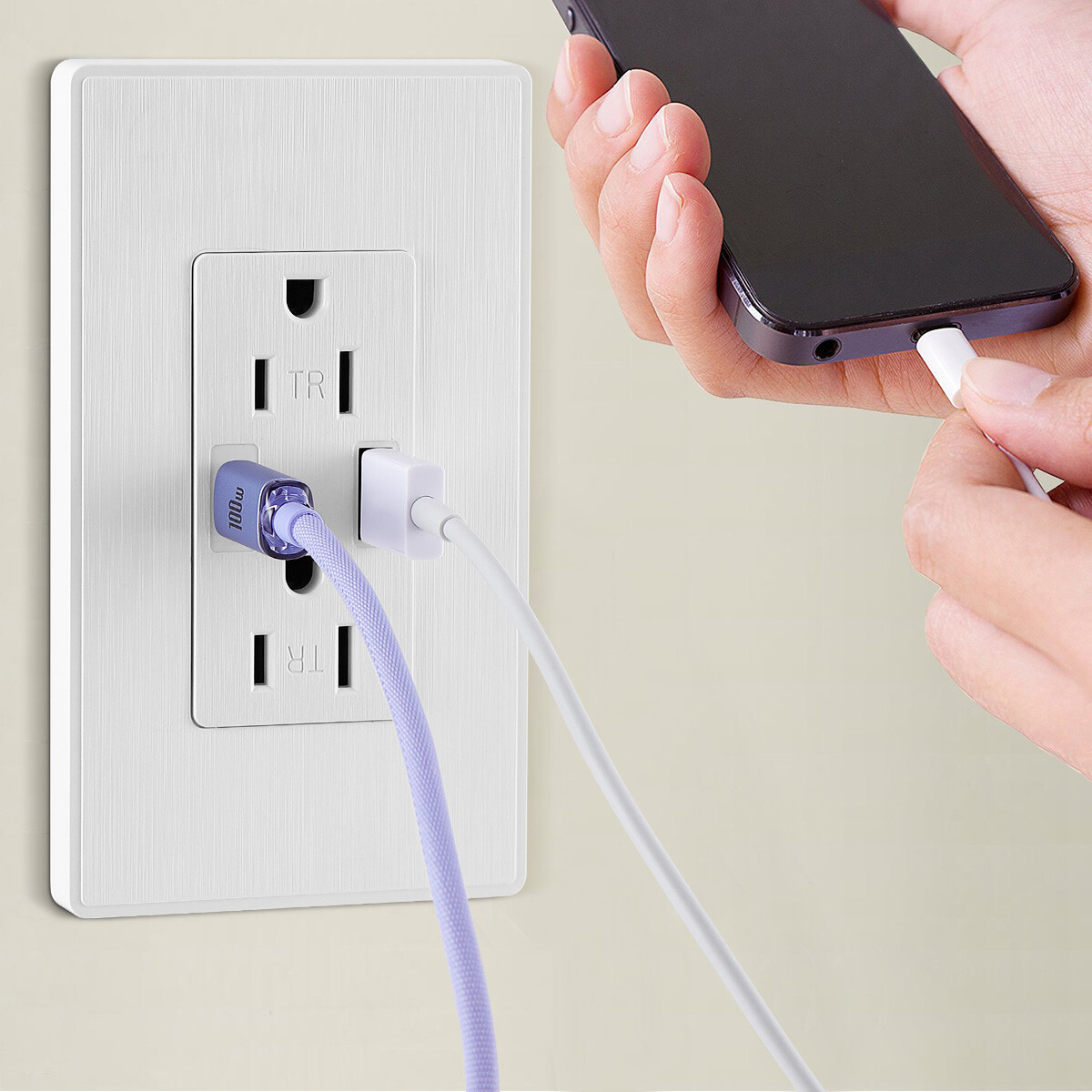 USB Wall Outlet w/Type C Ports Charger AC Power Receptacle Plate Panel 15A 125V