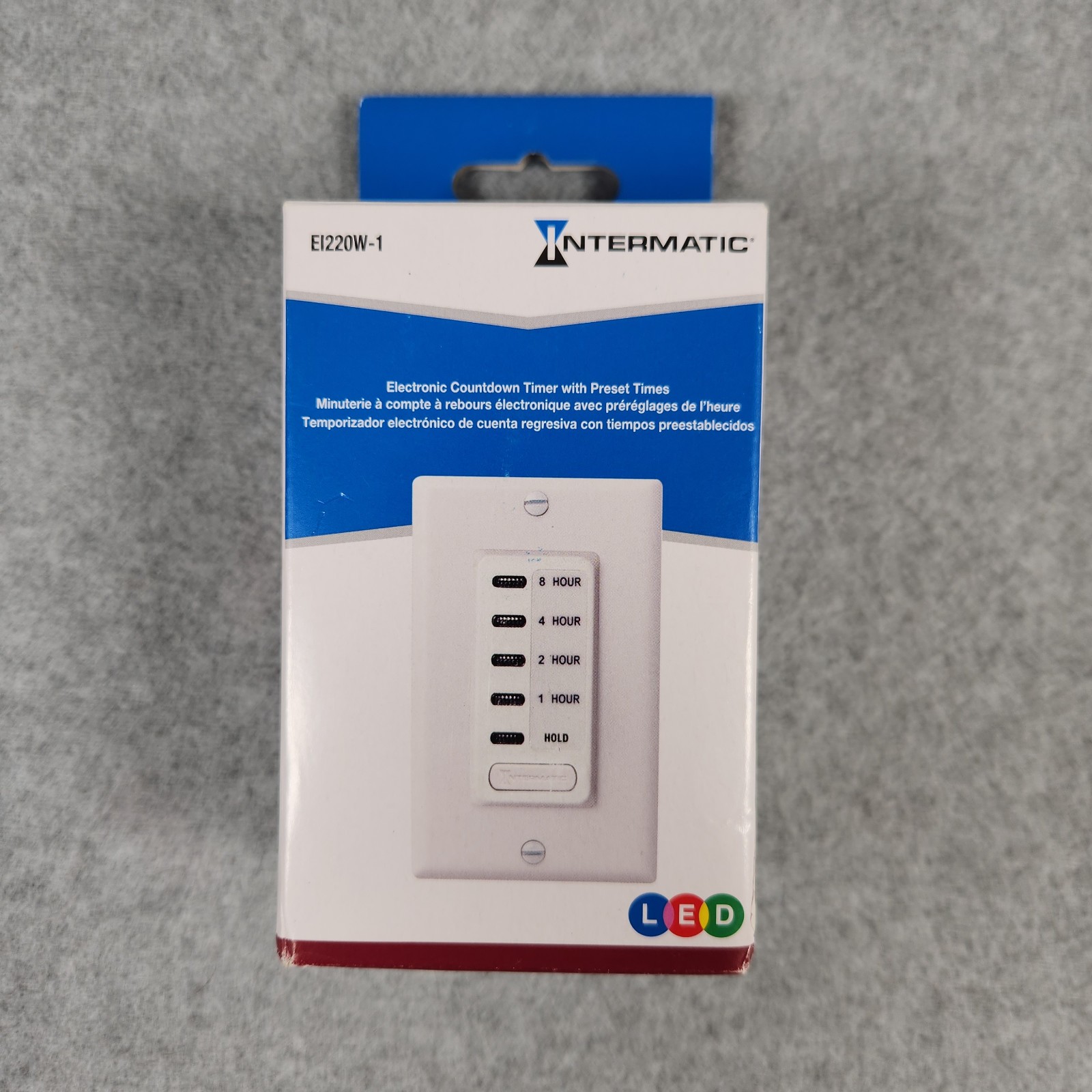 Intermatic EI220W-1 In-Wall Electronic Countdown Timer 1/2/4/8 Hour – Open Box