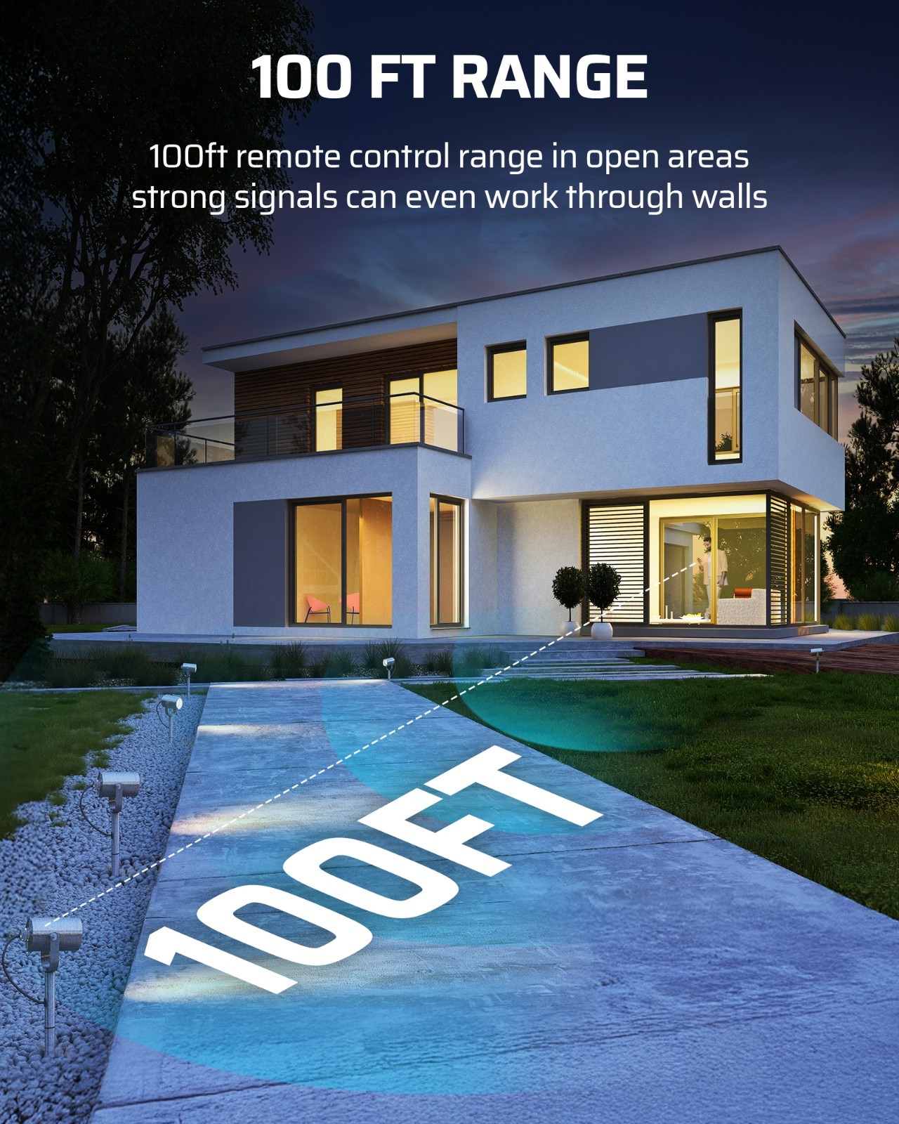 DEWENWILS Outdoor Wireless Light Switc &Receiver Kit IP65 Waterproof 100FT Range