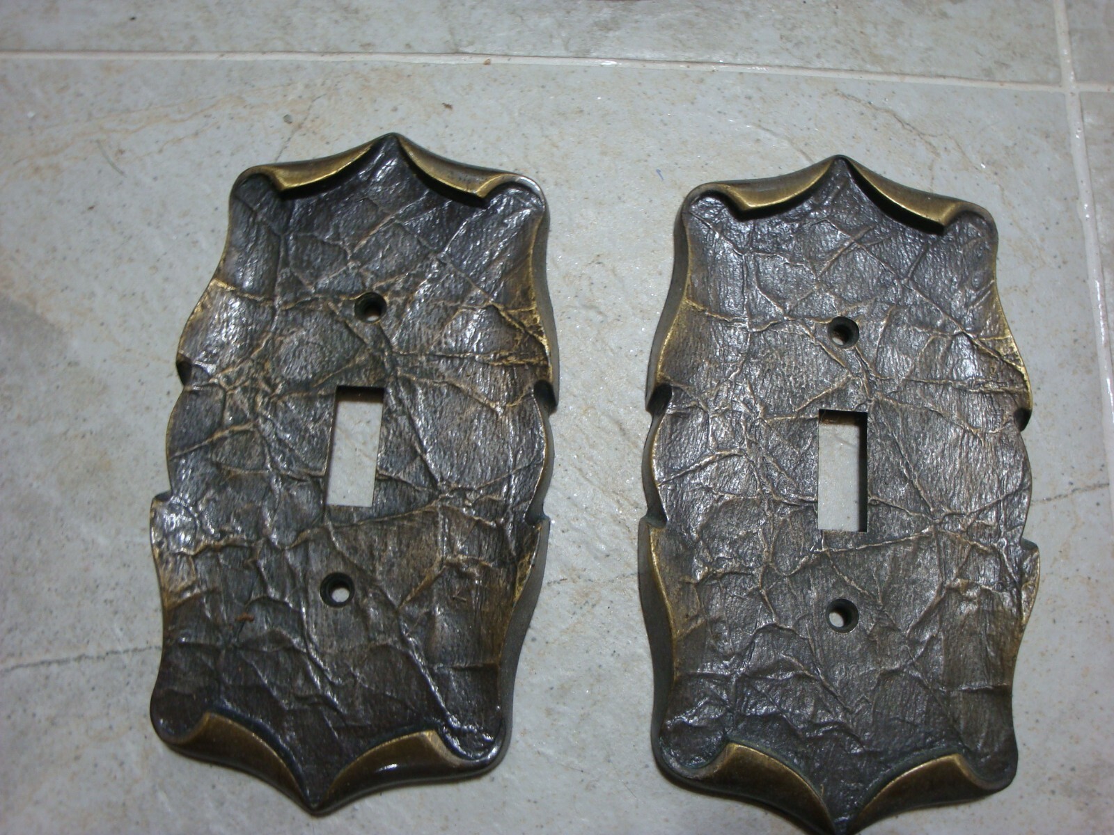 Metal wall switch decorative cover plates and kitchen cabinet handles set