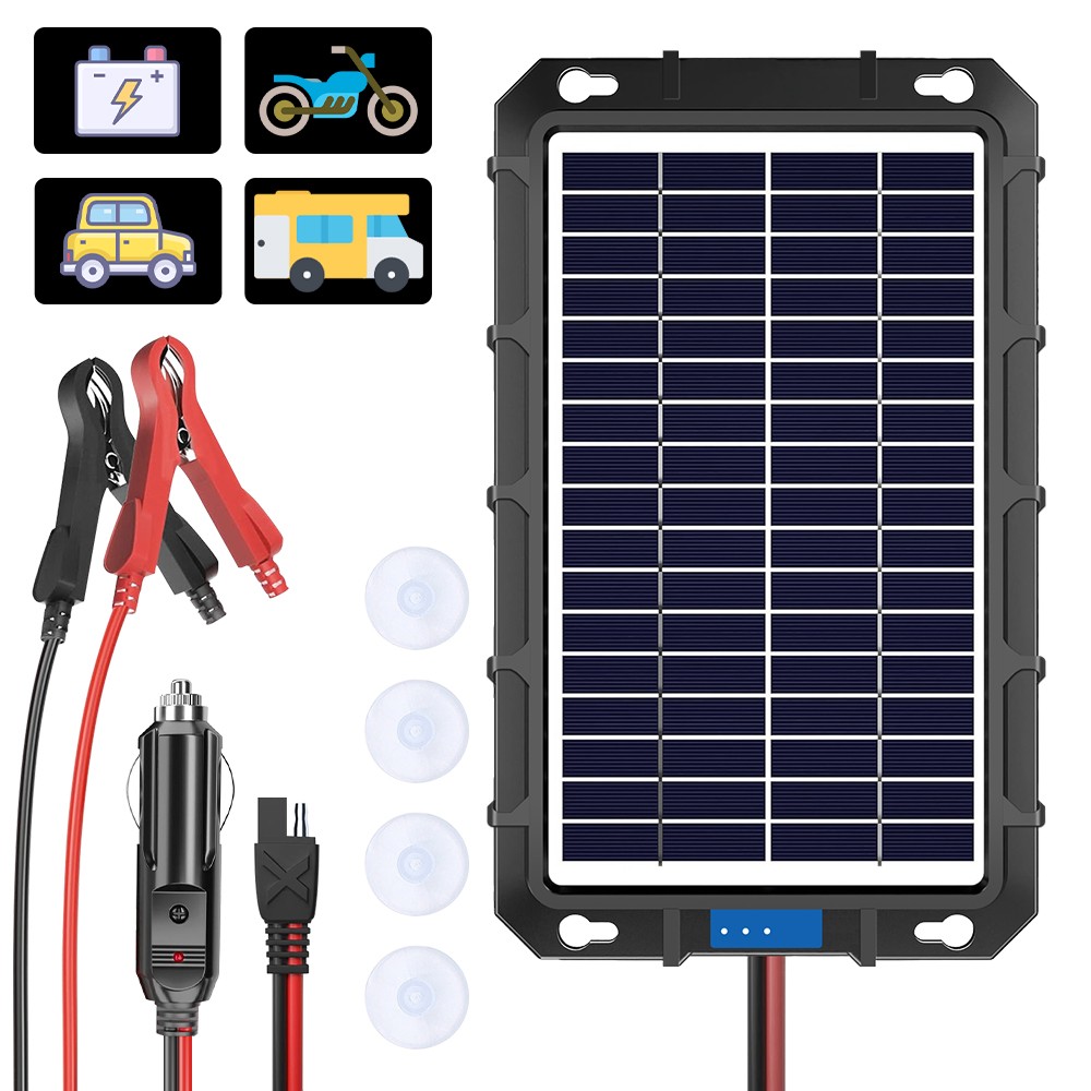 20W 12V Solar Battery Maintainer Trickle Charger Kit for Car Boat RV Trailer
