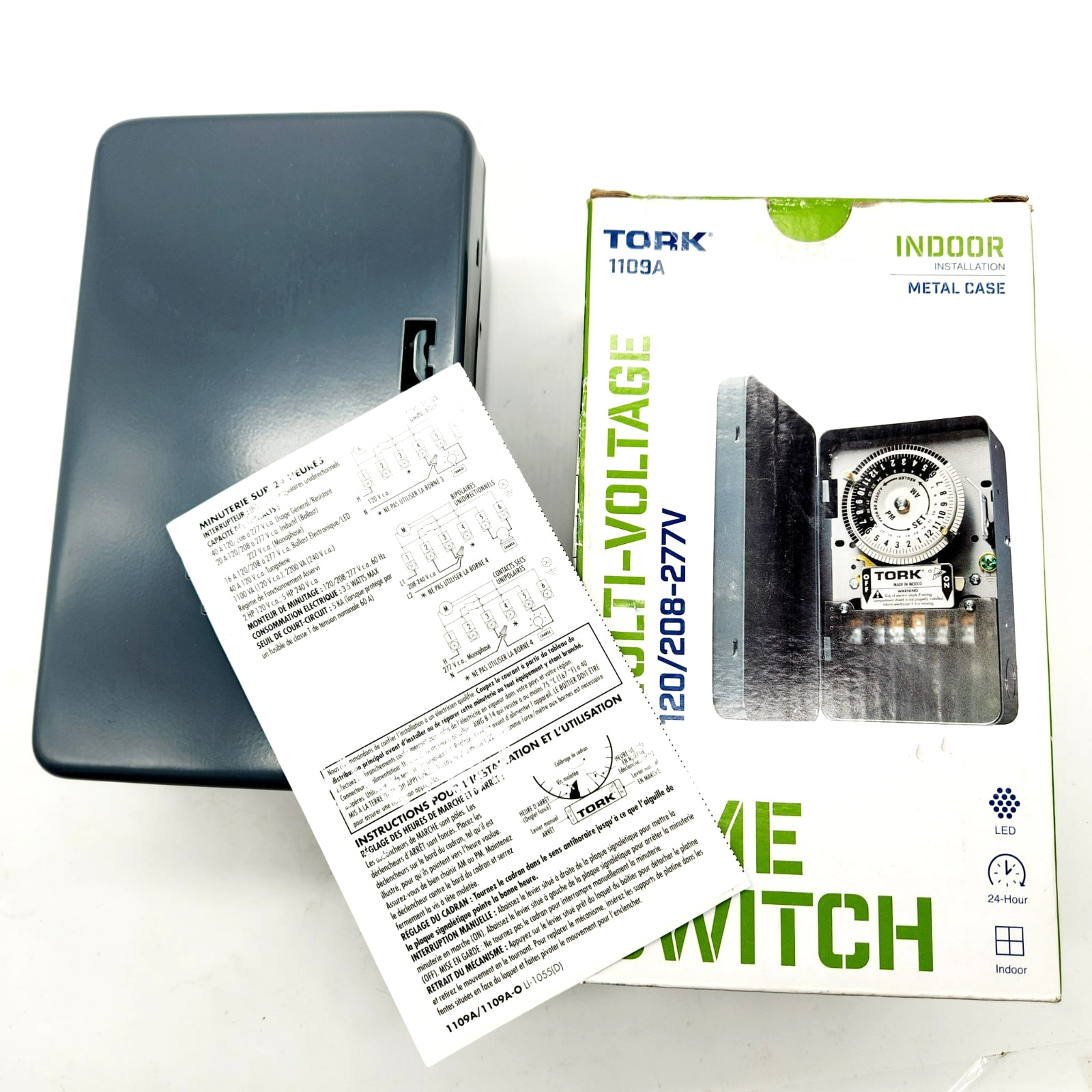TORK 1109A Indoor Mechanical Timer 40A Multi-Volt 24Hr Lighting Appliance Contro