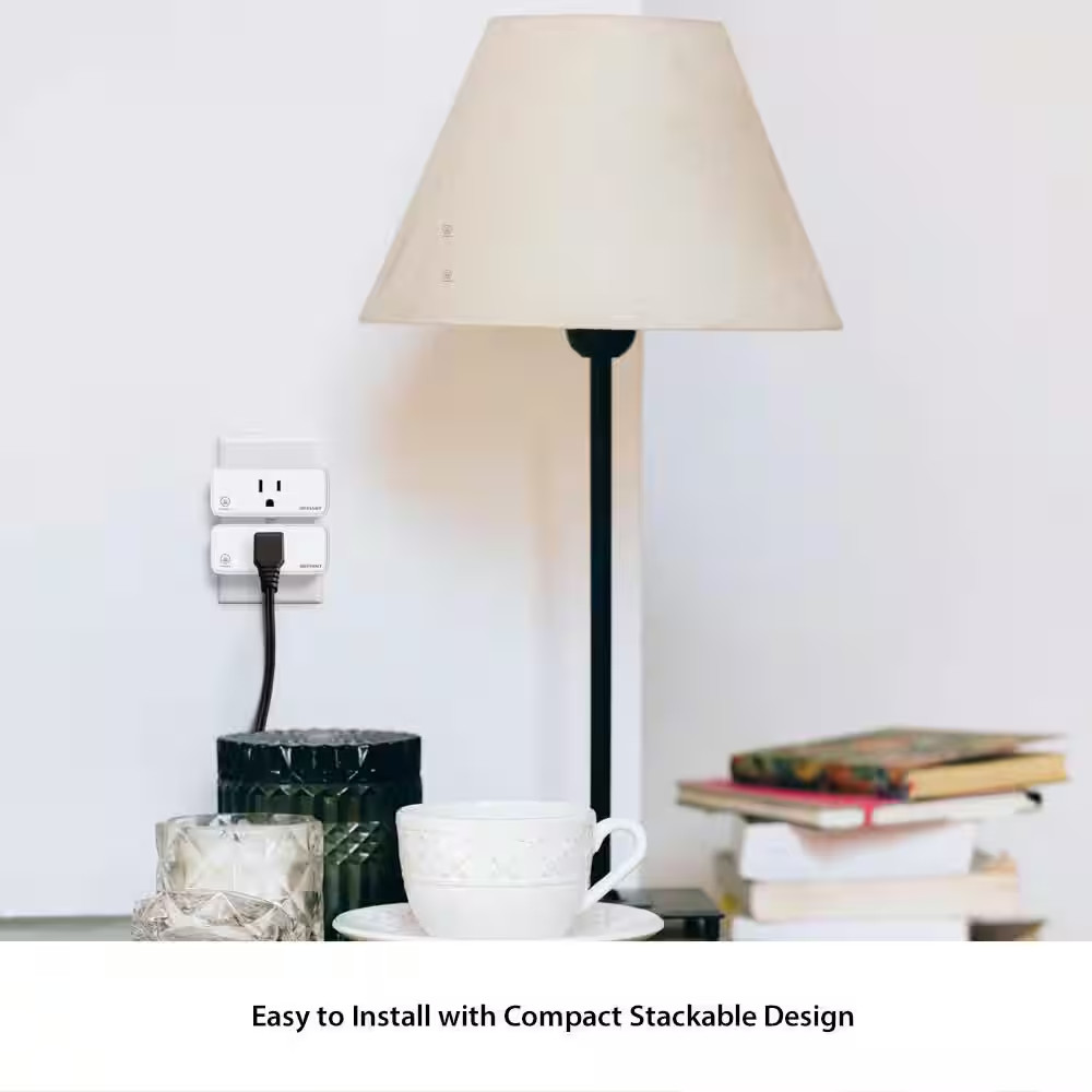 120-Volt Indoor Smart Stackable Dimmer and Timer Wi-Fi Bluetooth Single Plug Out