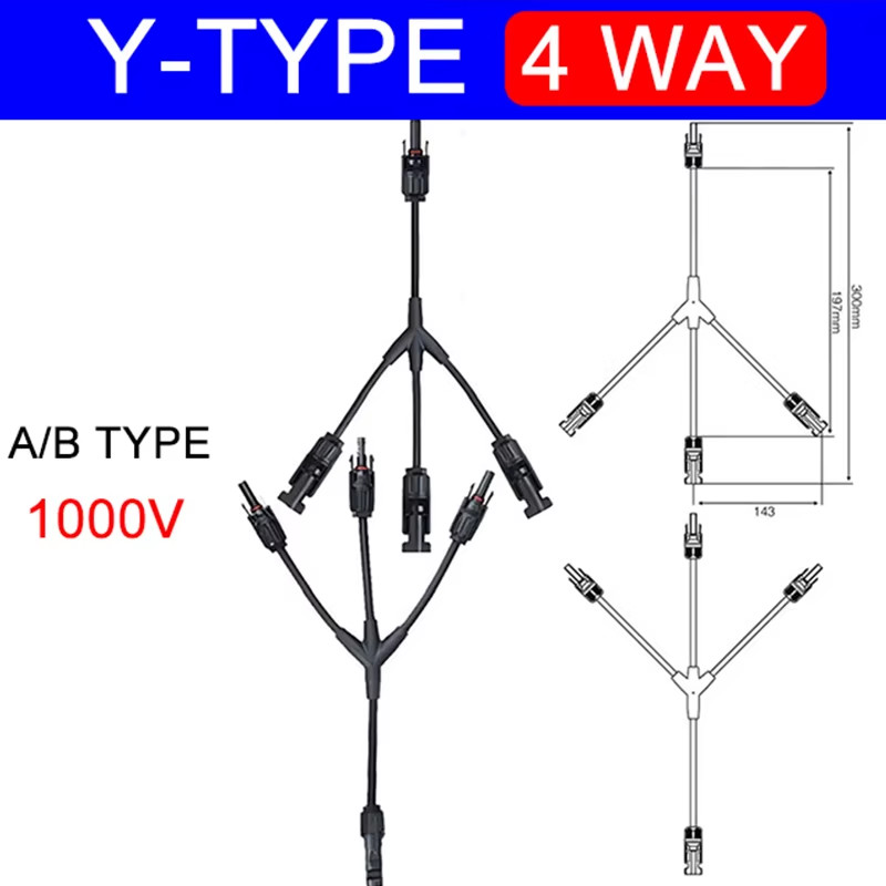 1Sets Photovoltaic Solar Connector 1000V 30A Male Female 3Way 4Way 5Way Plug DC