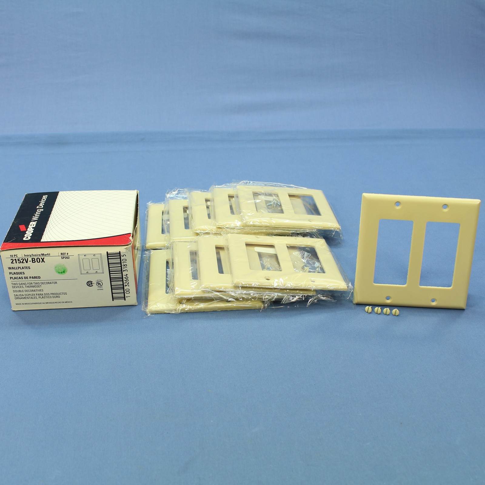 Cooper 2152V Ivory 2-Gang Decorator Thermoset Wallplates GFCI GFI Cover 10pcs