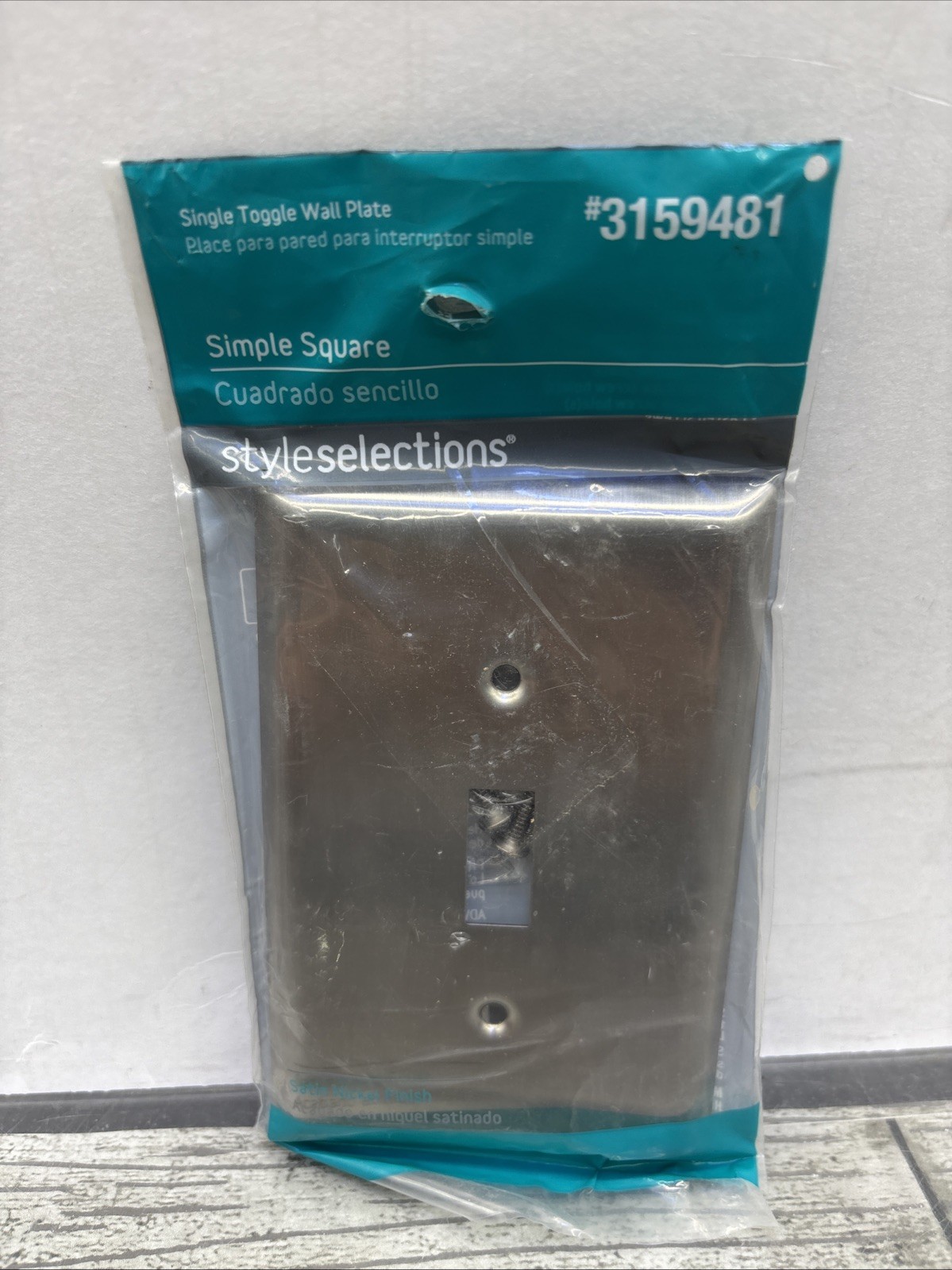 Lot Of 2 – Style Selection Toggle Electrical Switch Wall Plate, Satin Nickel {8}