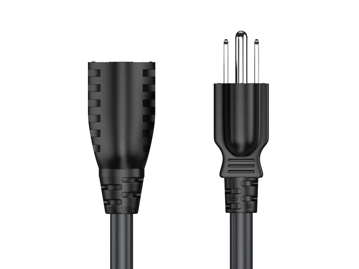 2ft NEMA 5-15P to 5-15R Heavy Duty Power Extension Cord, 14AWG SJT 15A/125V, …