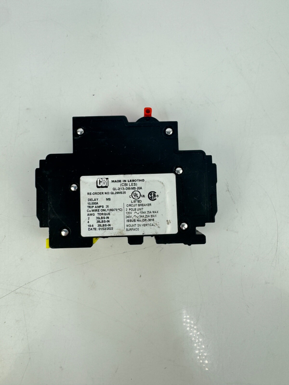 MIDNITE SOLAR MNEAC20-2P 20AMP AC TWO POLE DIN RAIL BREAKER