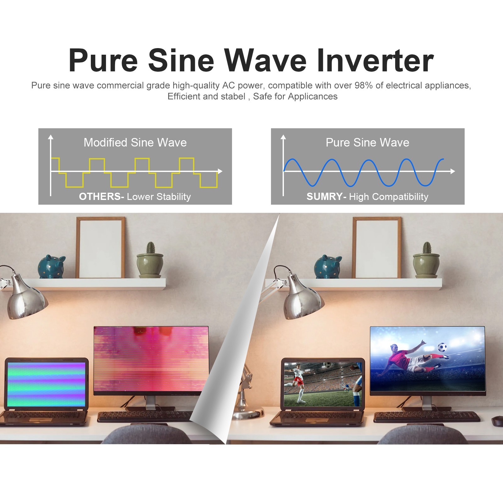 4000W Hybrid Solar Inverter 24V Pure Sine Wave 5600W MPPT 110V Off Grid
