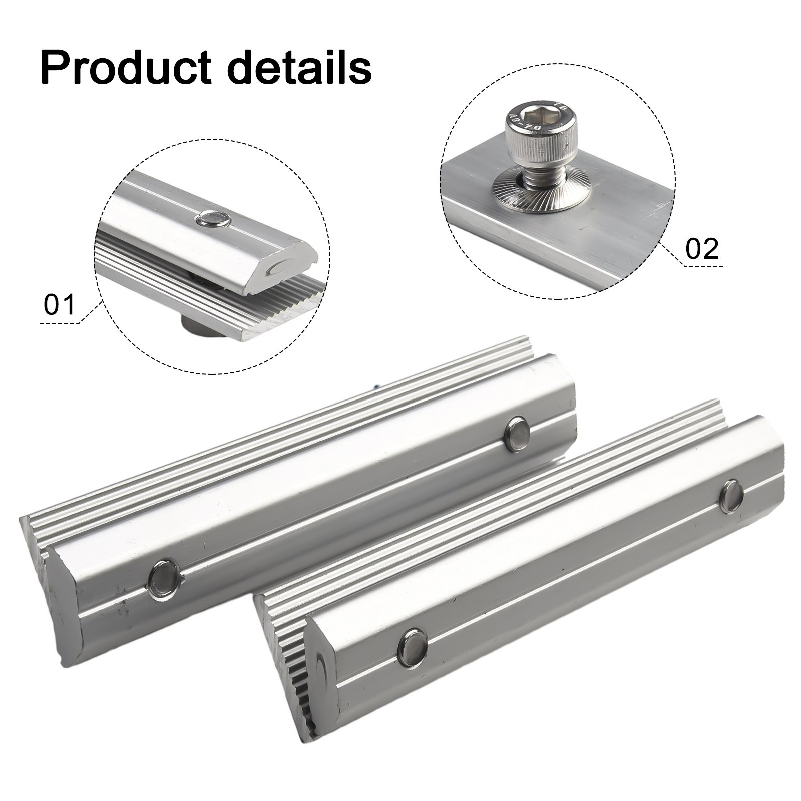 Aluminium Alloy Solar Module Connection Block Guide Rail Connector Pv Bracket