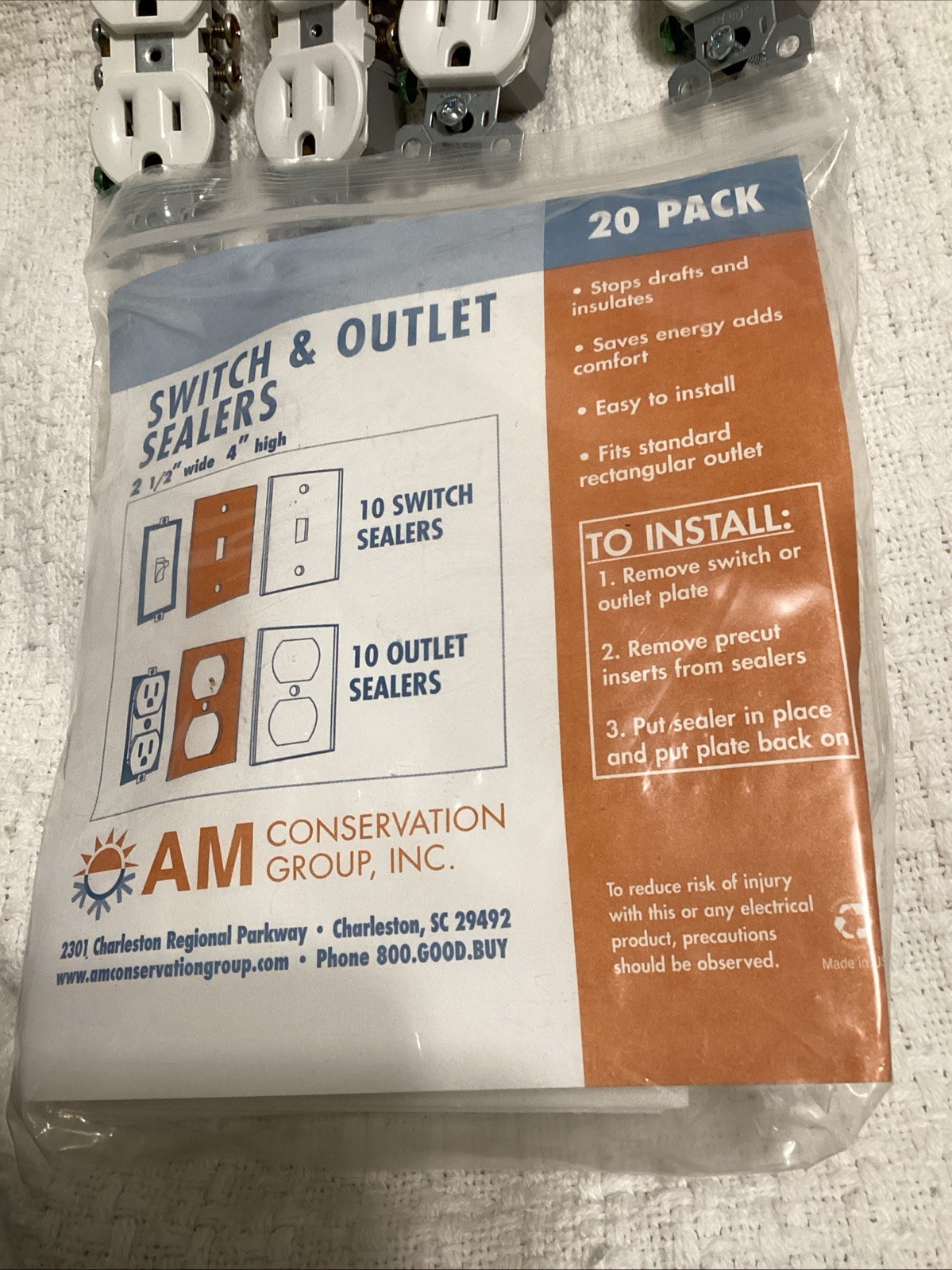 Pass & Seymour CR15-W White 15A 125v Lot 4 Receptacle Outlets + 19 Sealers