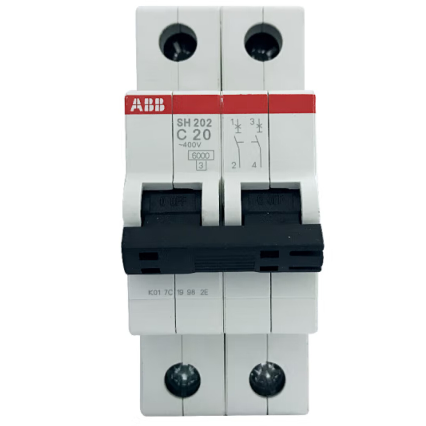ABB Miniature Circuit Breaker 2 pole 2P C Type 16 20 25 32 40 50 63 Amp 6KA MCB