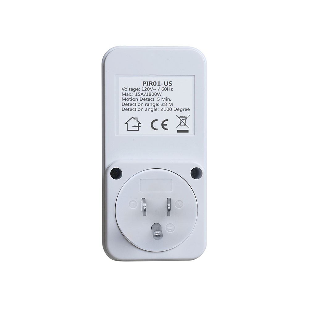 1800W PIR Sensor Power Socket Switch for Living Room and Garage Lights